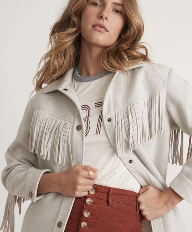 Marine Layer fringe jacket outerwear